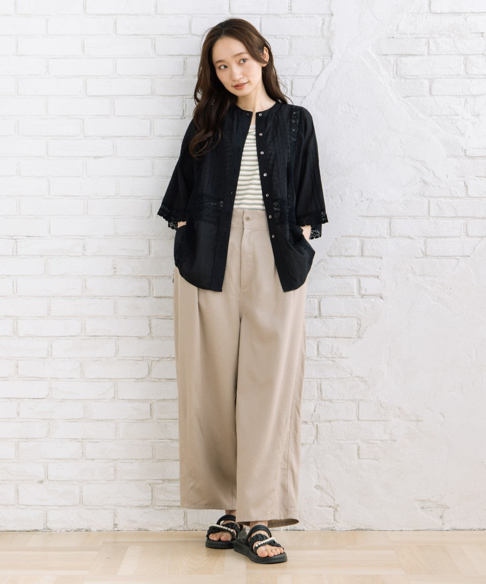 LIYOCA コットンリヨセルチノタックパンツ
