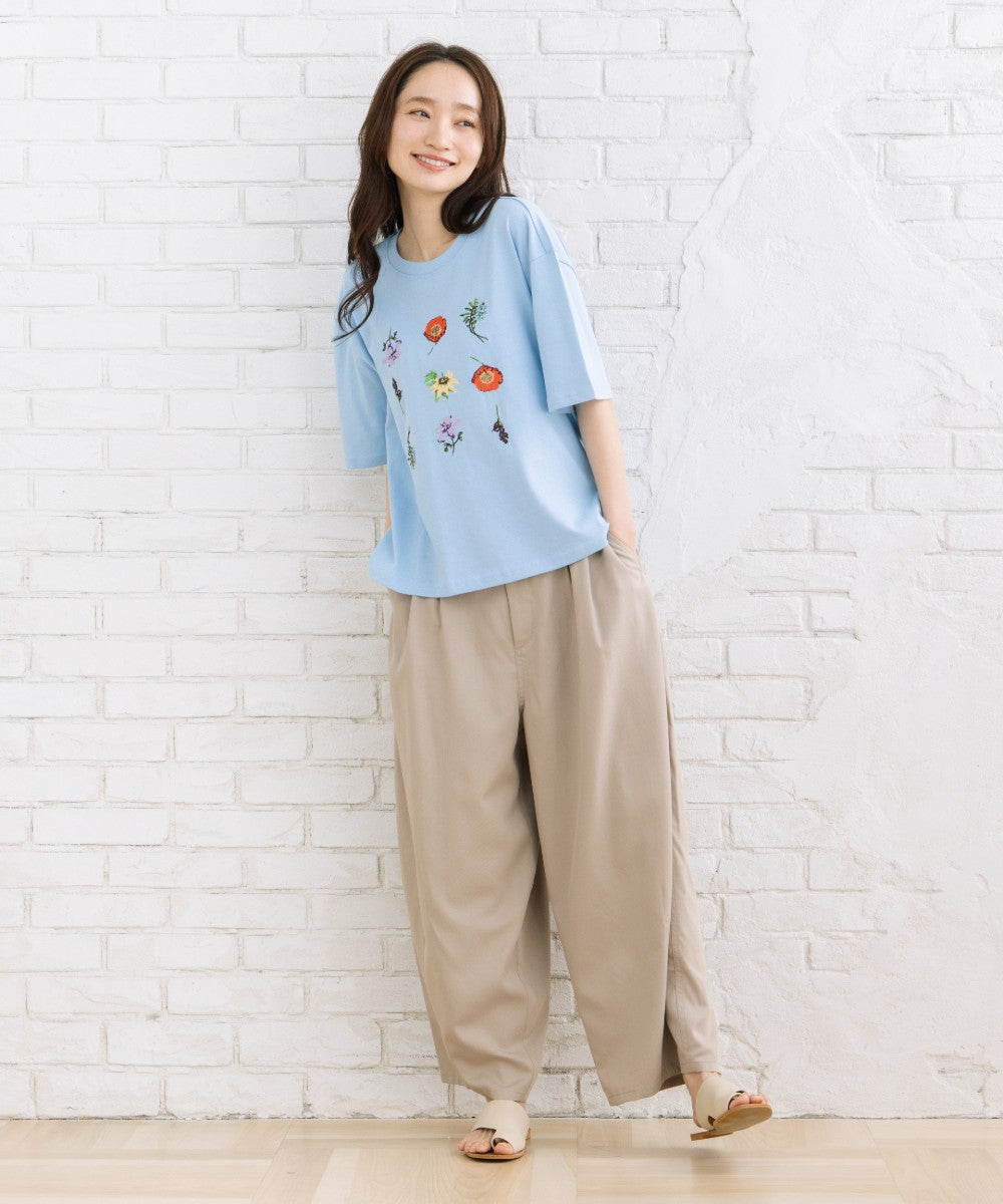 LIYOCA コットンリヨセルチノタックパンツ