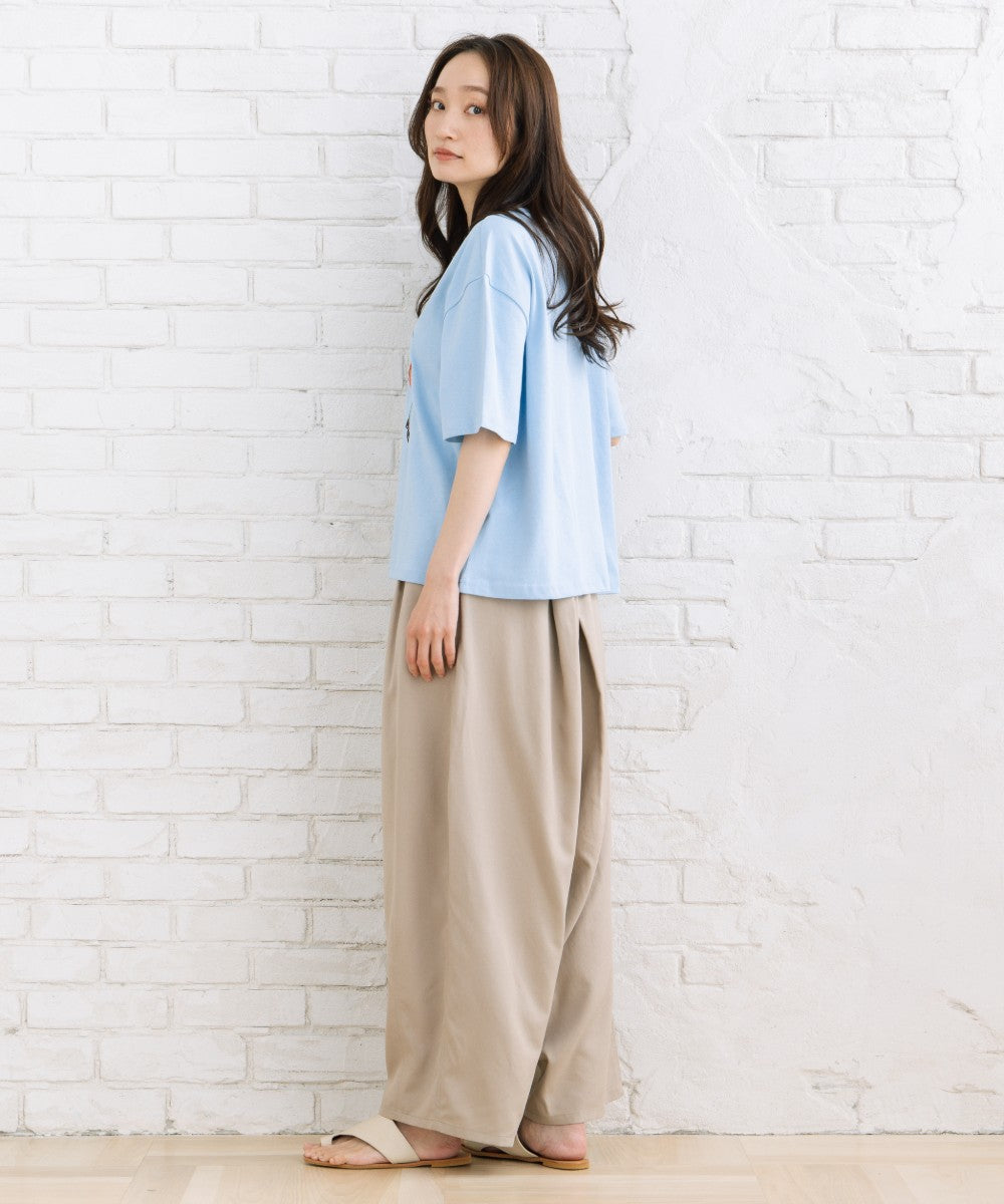 LIYOCA コットンリヨセルチノタックパンツ