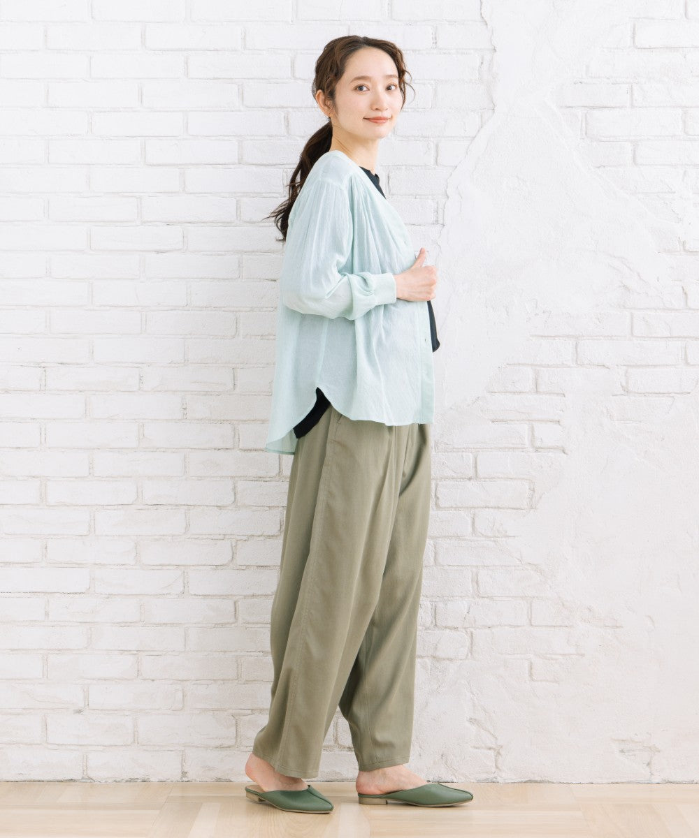 LIYOCA コットンリヨセルチノタックパンツ