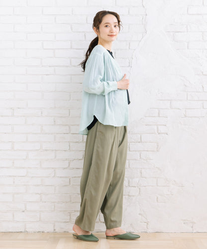 LIYOCA コットンリヨセルチノタックパンツ