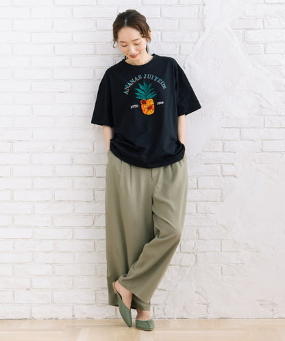 LIYOCA コットンリヨセルチノタックパンツ