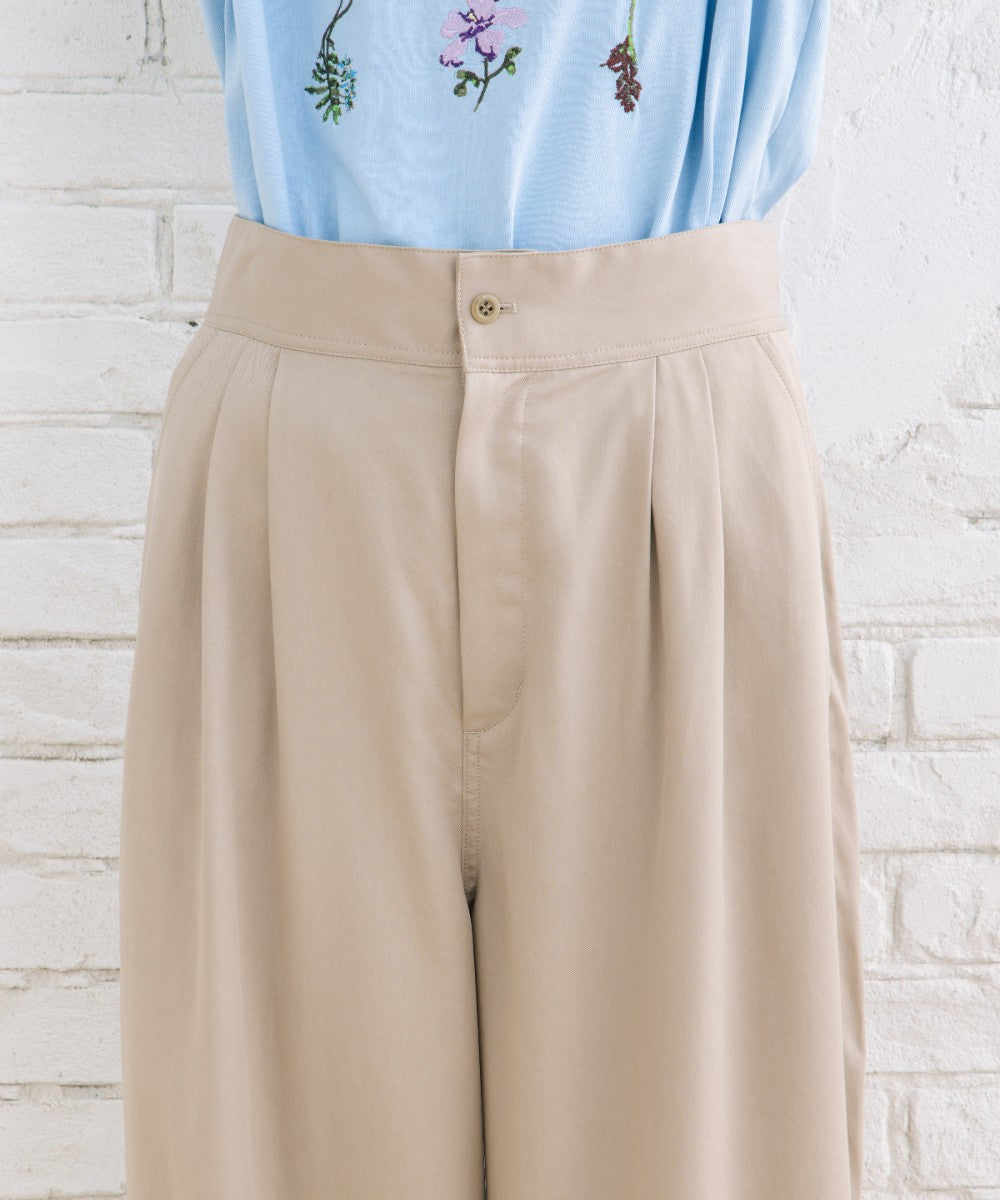 LIYOCA コットンリヨセルチノタックパンツ