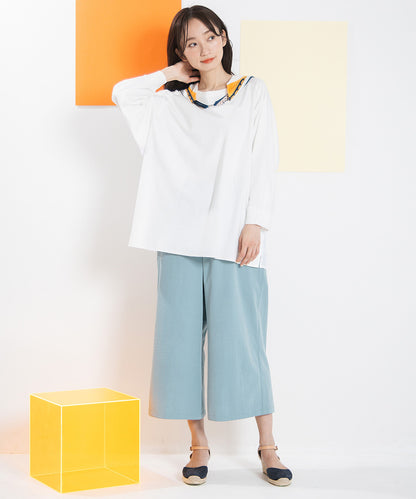 ナチュラルストレッチガウチョパンツ