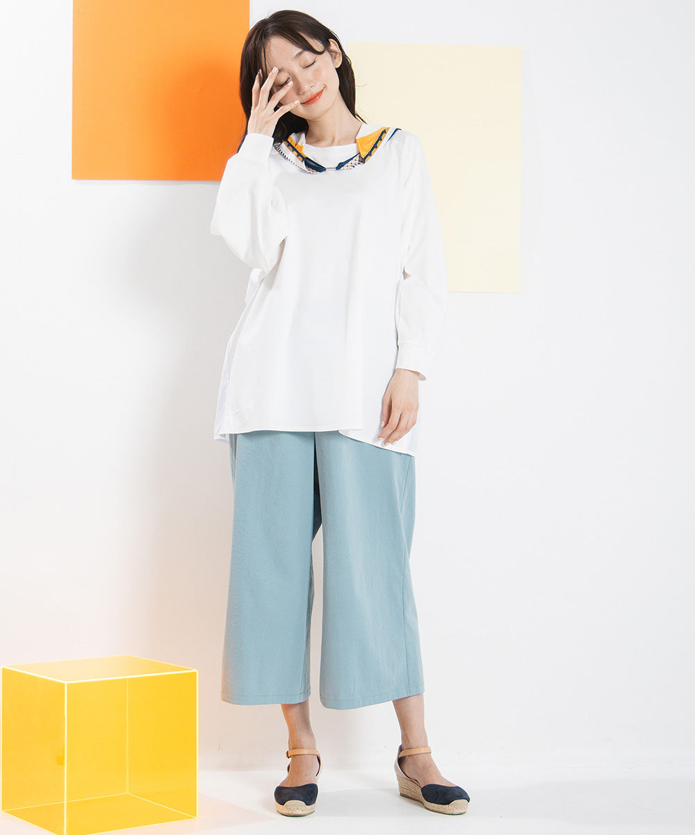 ナチュラルストレッチガウチョパンツ｜ファッション通販のマインド