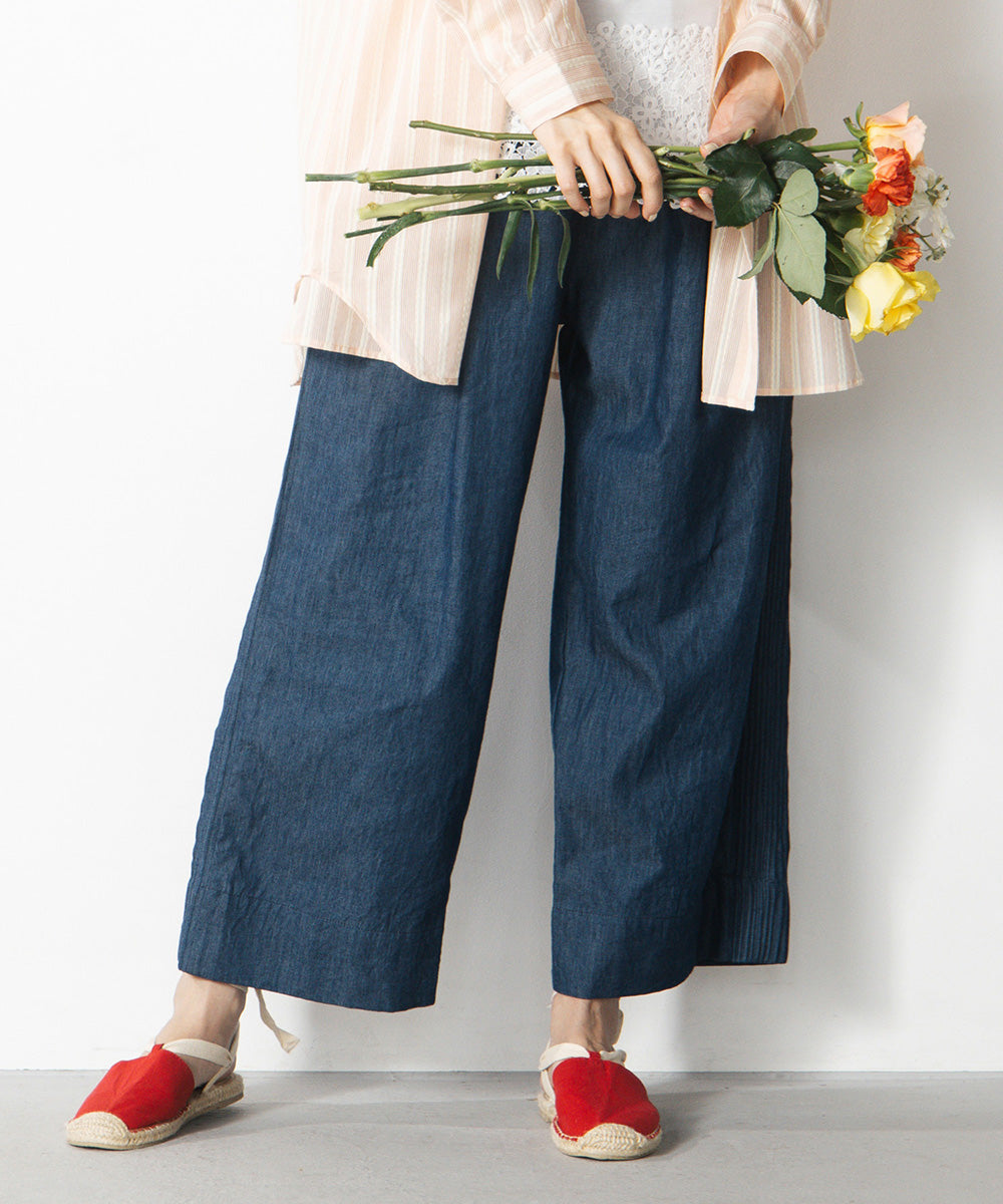 INDESIGN ピンタックラインデニムパンツ