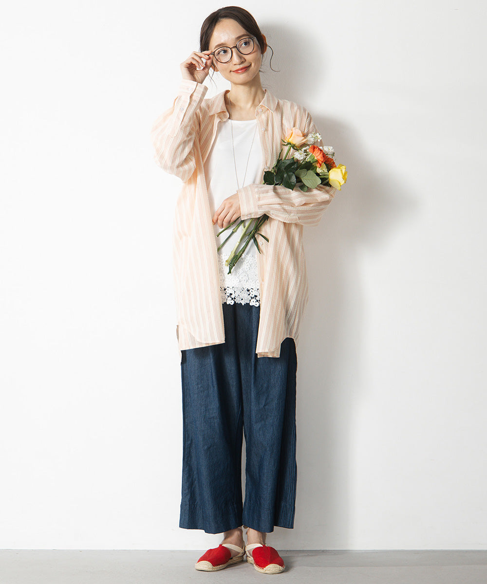 INDESIGN ピンタックラインデニムパンツ