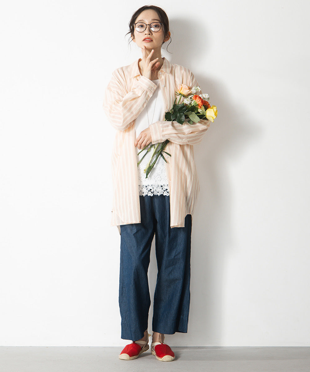 INDESIGN ピンタックラインデニムパンツ