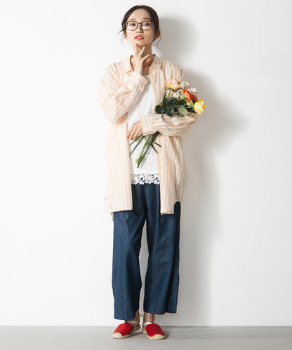 INDESIGN ピンタックラインデニムパンツ