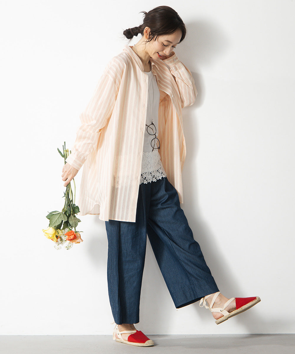 INDESIGN ピンタックラインデニムパンツ