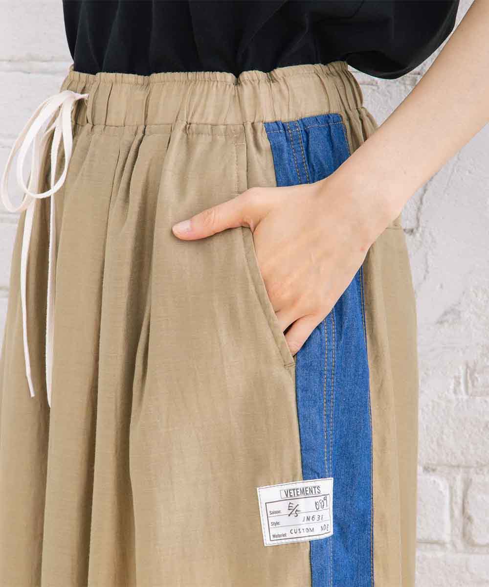 BLANC basque [Rogique]ローン×ライトデニムコンビパンツ