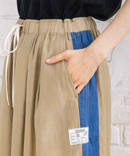 BLANC basque [Rogique]ローン×ライトデニムコンビパンツ