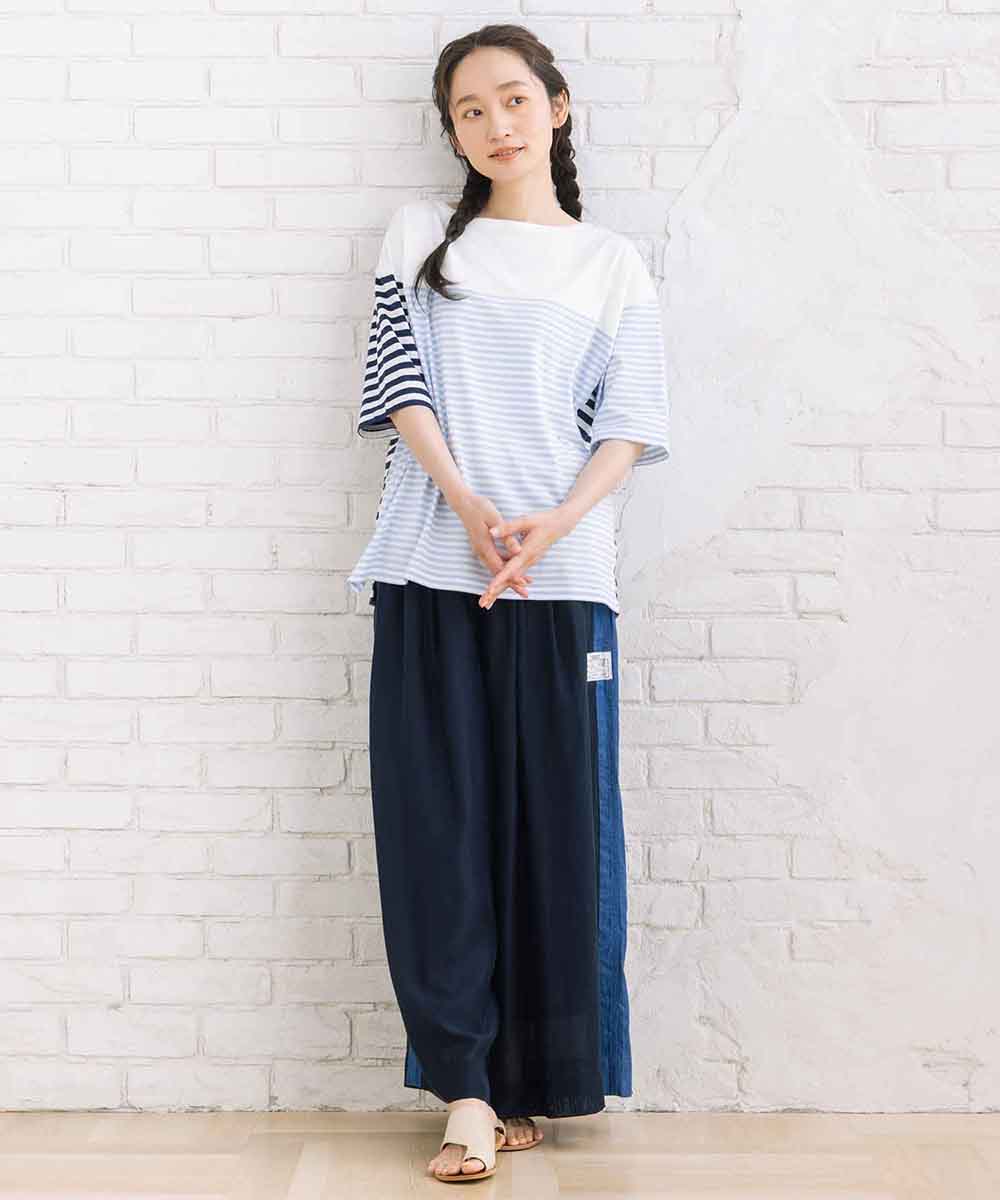 BLANC basque [Rogique]ローン×ライトデニムコンビパンツ