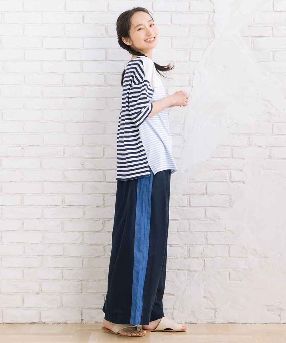 BLANC basque [Rogique]ローン×ライトデニムコンビパンツ