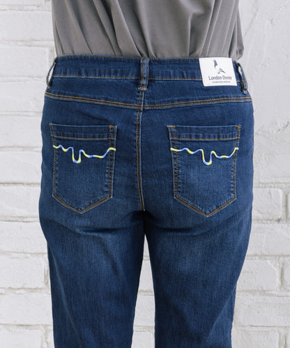 21号・23号(6L・7L) London Denim [接触冷感]9分丈デニムパンツ 【先行予約】