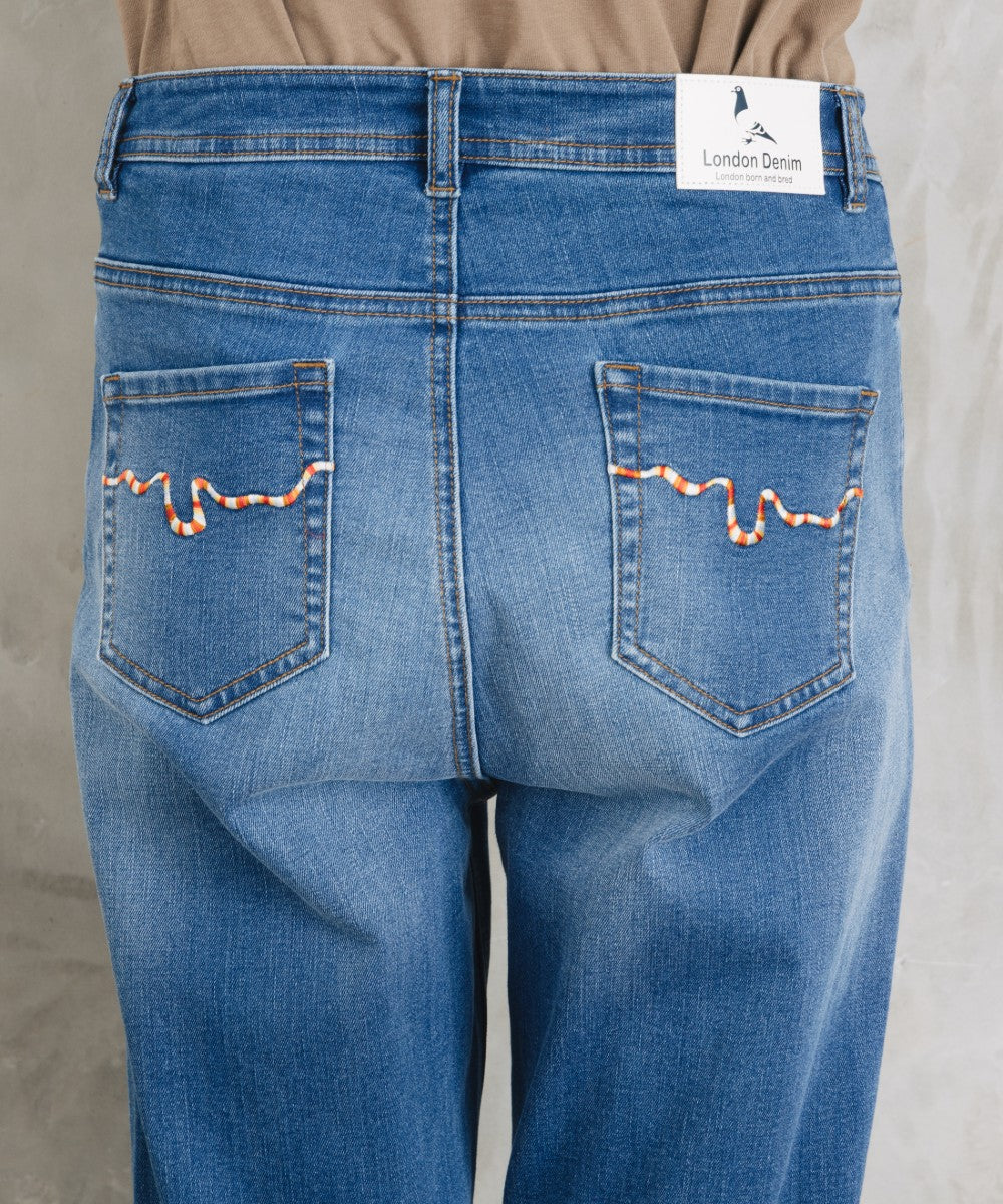 London Denim [Rogique]レインボーステッチエアレットデニム