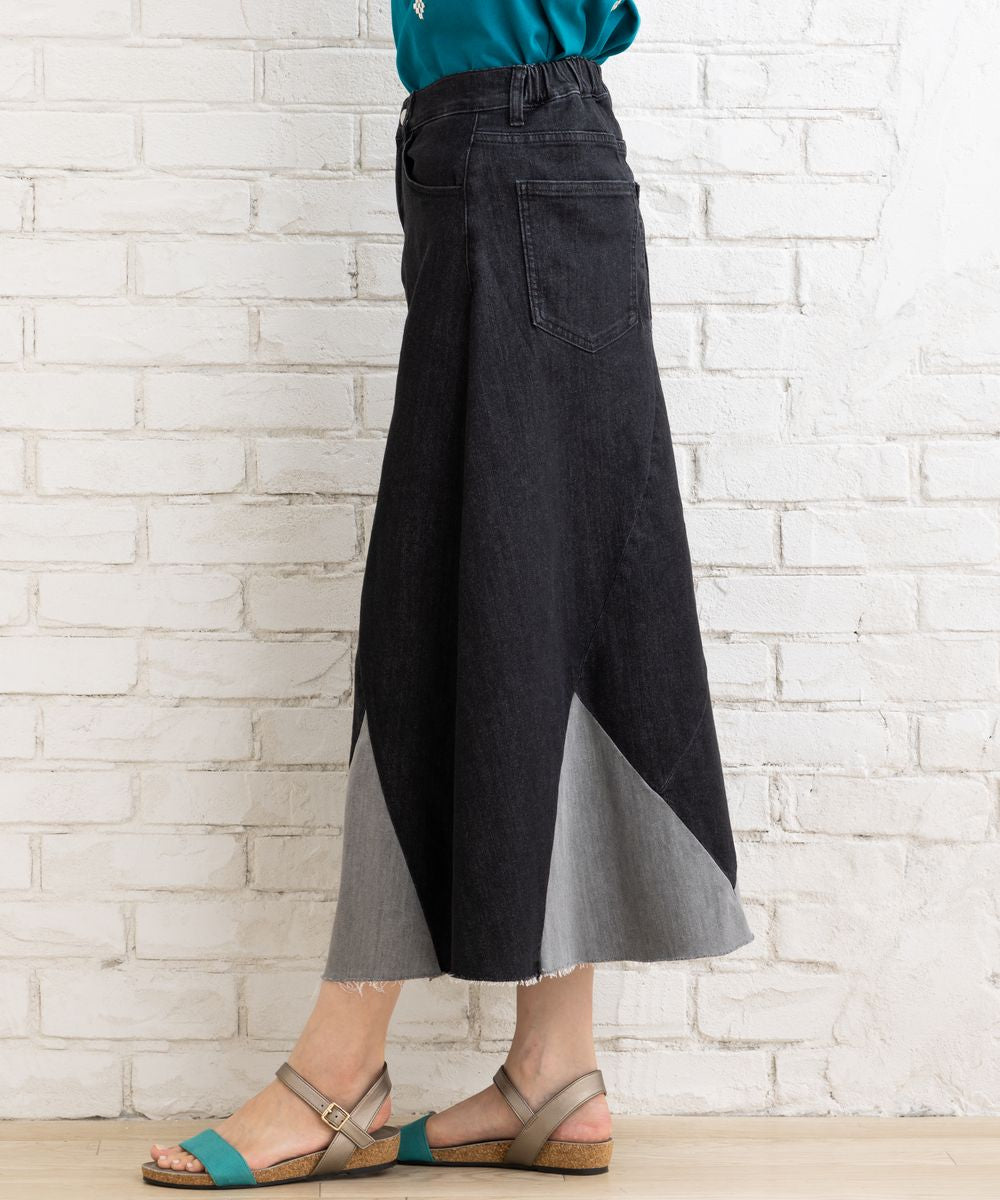 【大きいサイズ】 21号(6L～) FONTLAB リメイク風デニムスカート