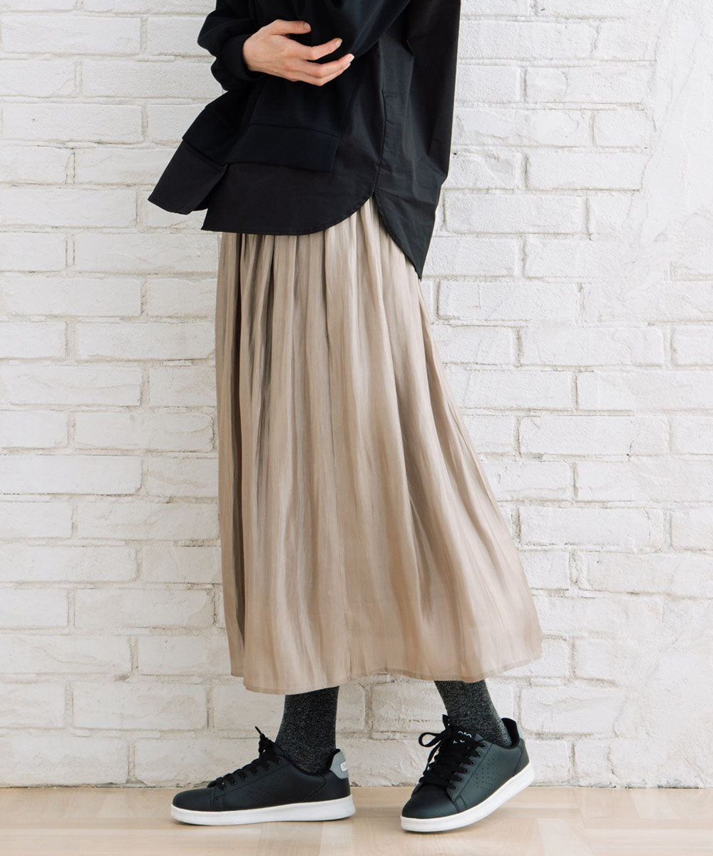 21号(6L～) FONTLAB シャイニーサテンワッシャースカート