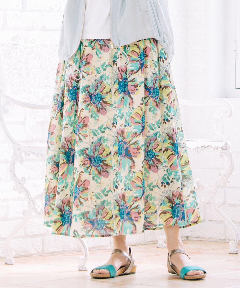 大きいサイズ レディース 花柄 プリント スカート｜sabstreet my standard(サブストリートマイスタンダード)