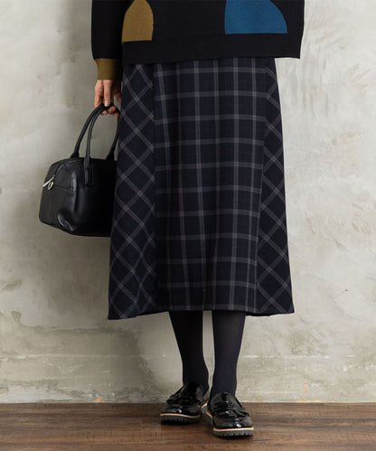 両面起毛チェックスカート
