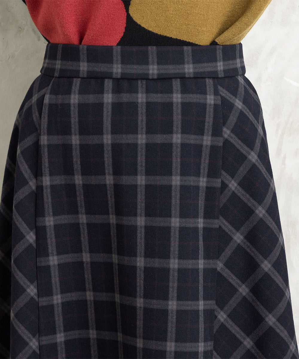 両面起毛チェックスカート