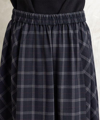 両面起毛チェックスカート