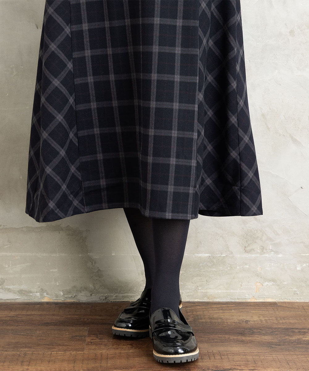 両面起毛チェックスカート