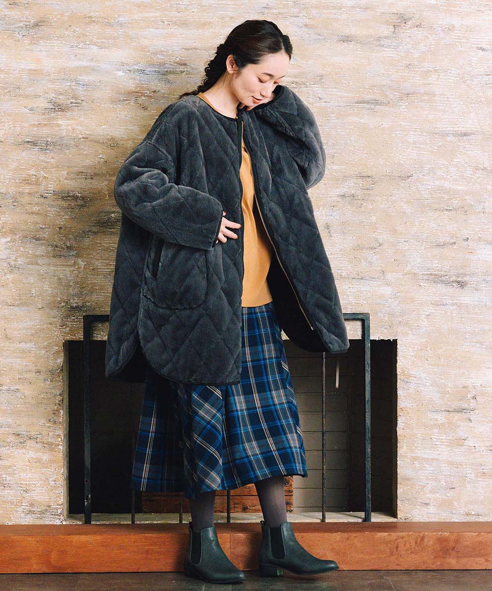 21号(6L～) 両面起毛チェックスカート