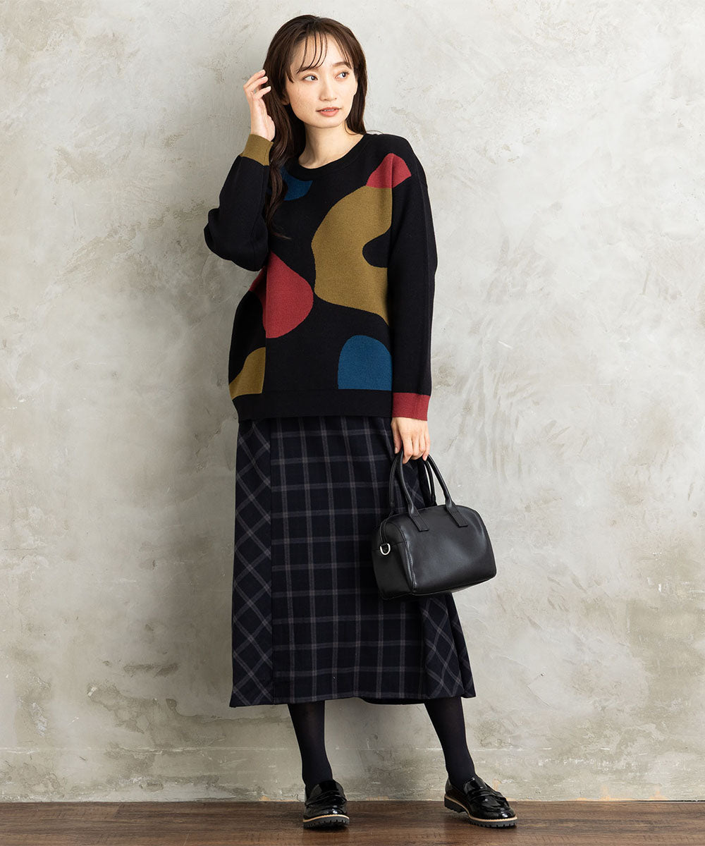 両面起毛チェックスカート
