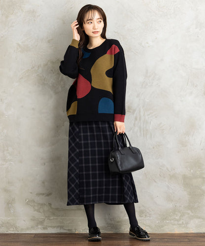 両面起毛チェックスカート