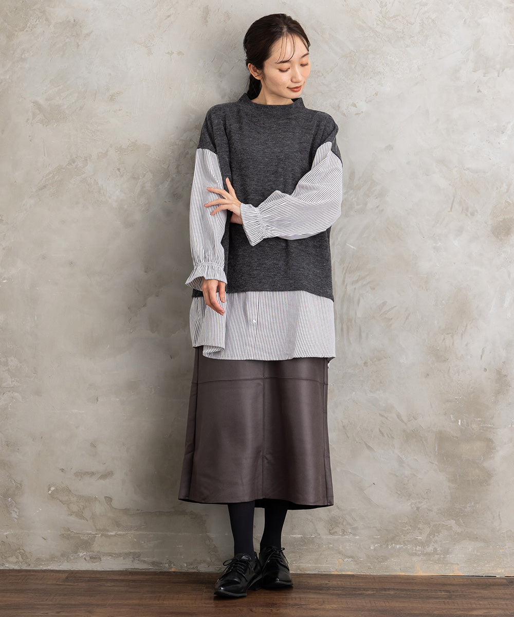 FONTLAB マシュマロレザーライクスカート