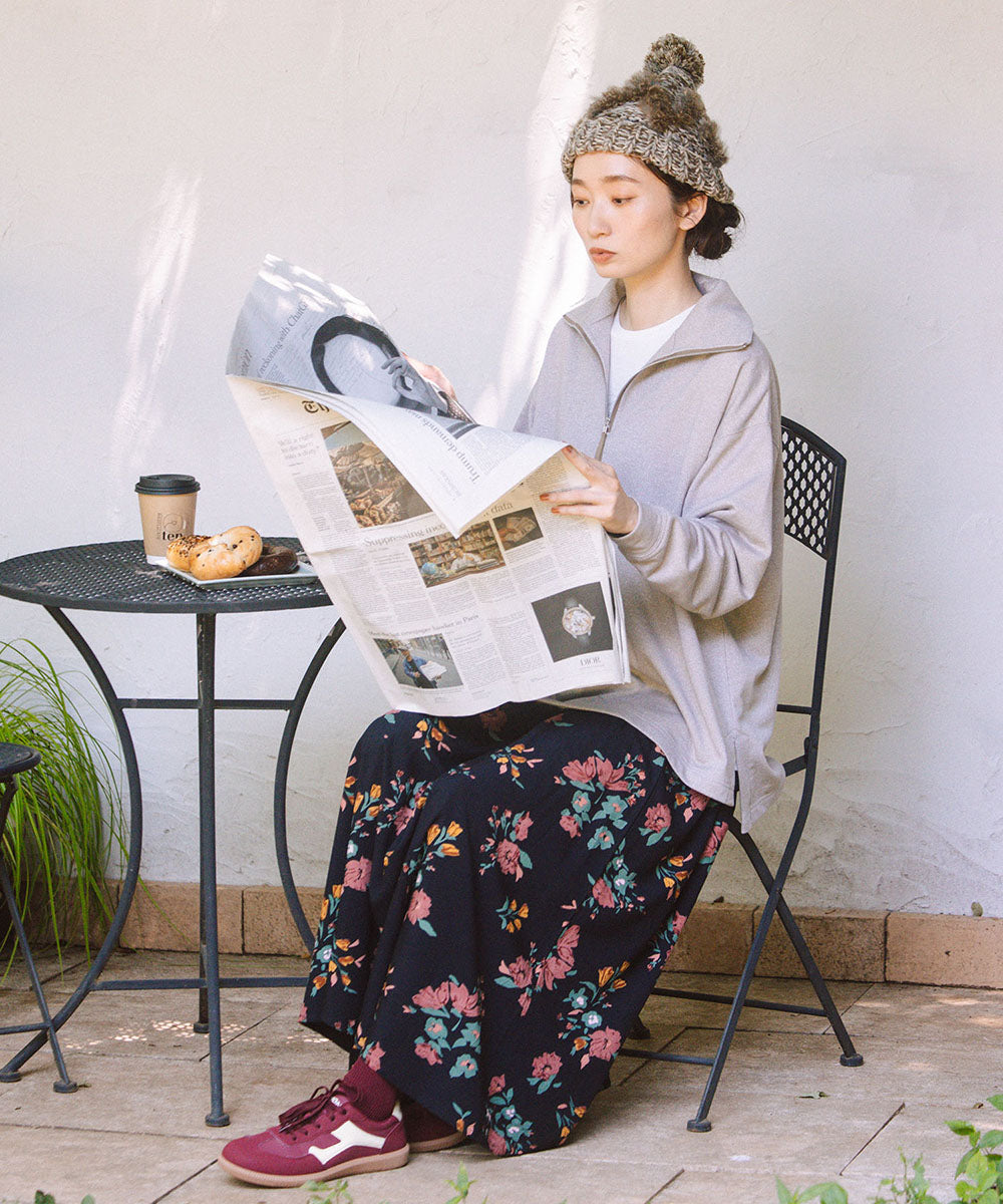 INDESIGN フラワーブーケプリントスカート