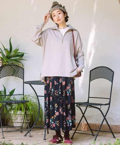 INDESIGN フラワーブーケプリントスカート