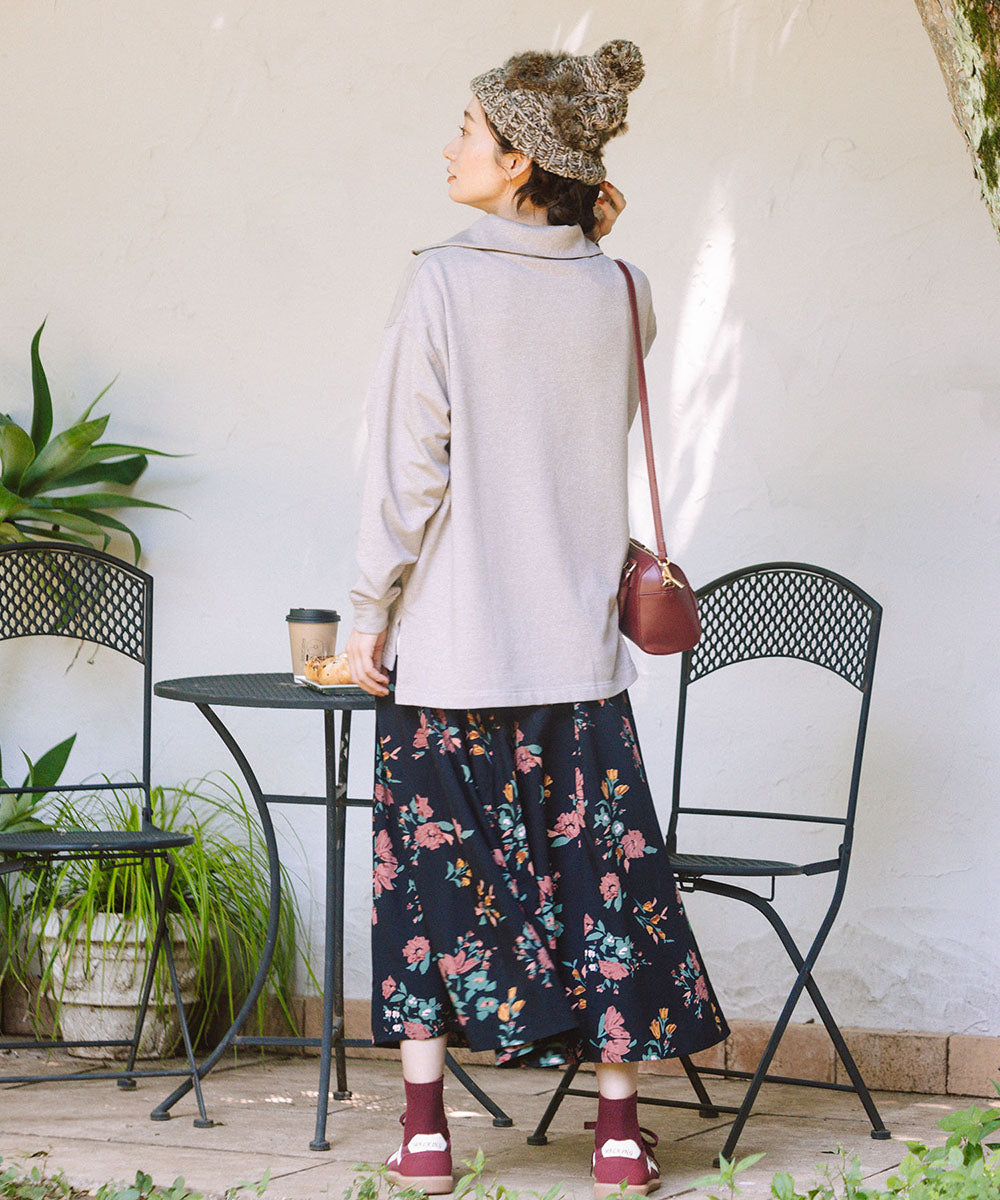 大きいサイズ レディース 花柄 フレア ロングスカート