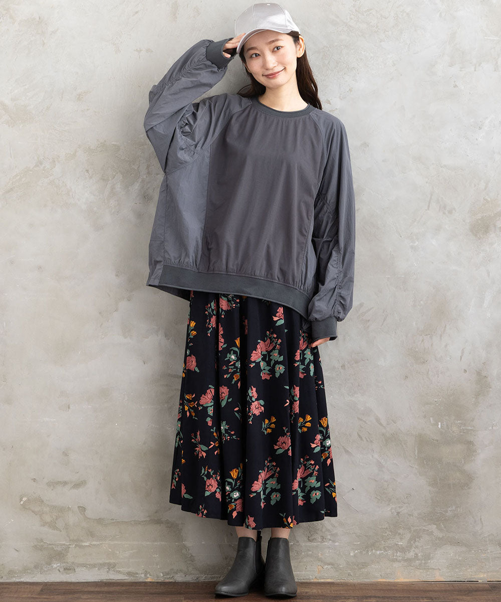 INDESIGN フラワーブーケプリントスカート