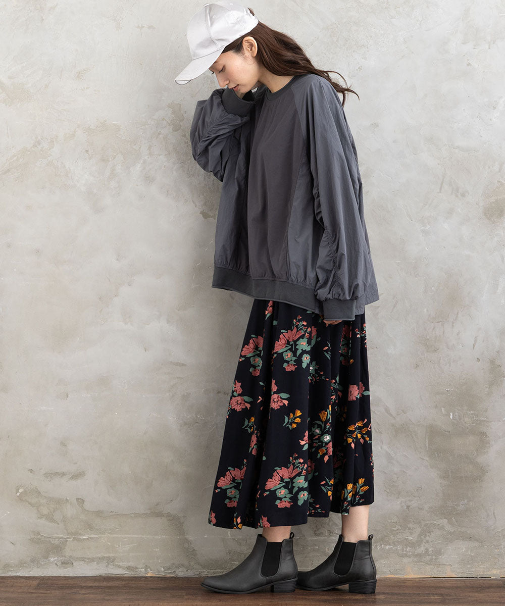 INDESIGN フラワーブーケプリントスカート