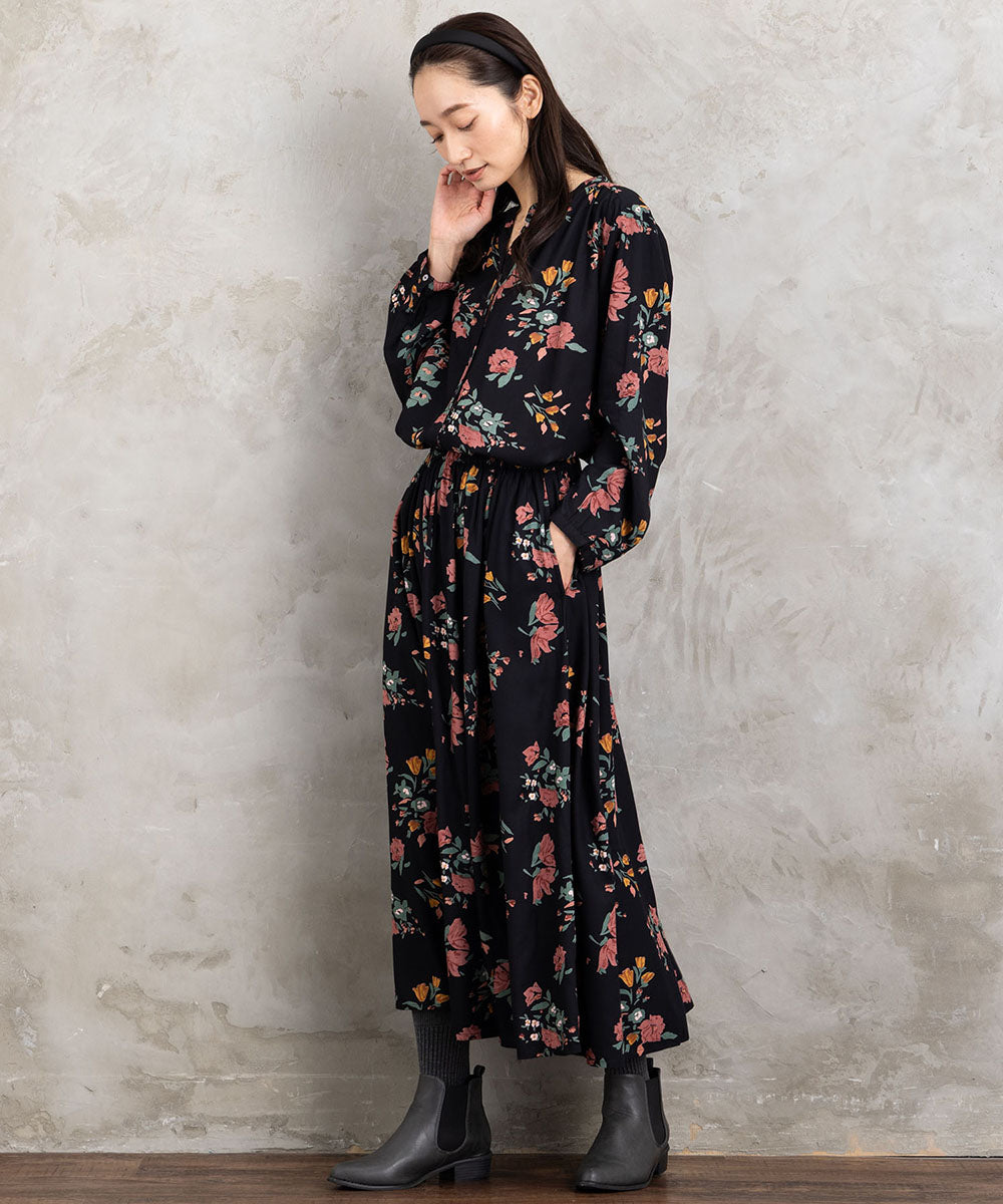 INDESIGN フラワーブーケプリントスカート