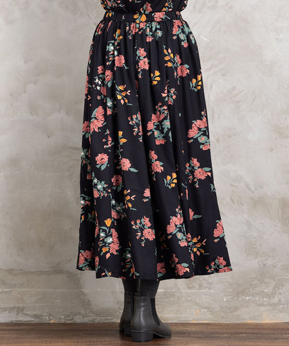 INDESIGN フラワーブーケプリントスカート