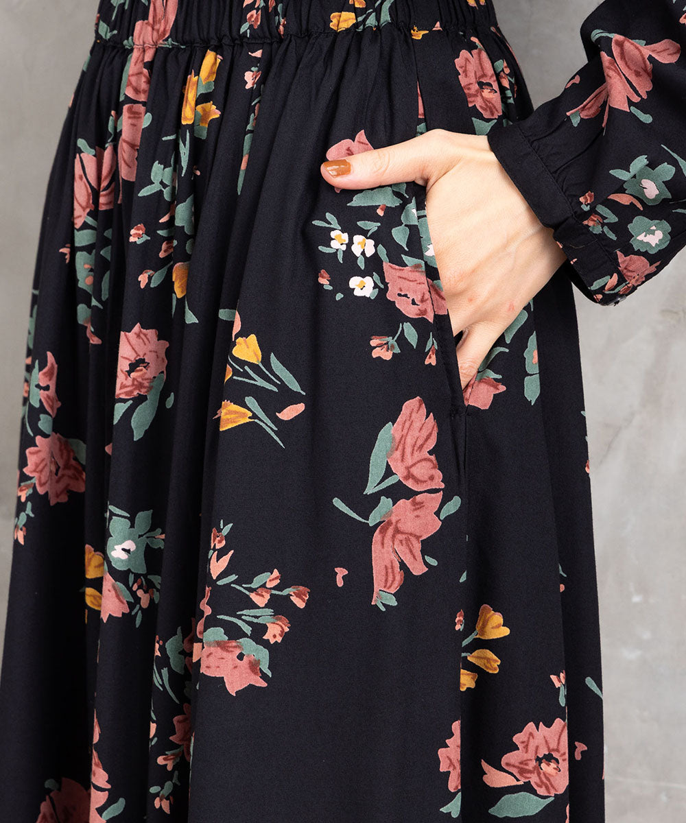 INDESIGN フラワーブーケプリントスカート