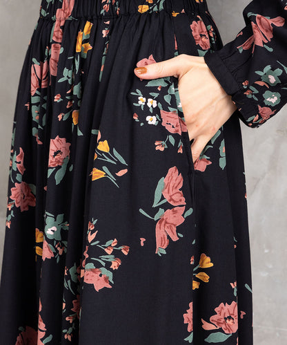 INDESIGN フラワーブーケプリントスカート