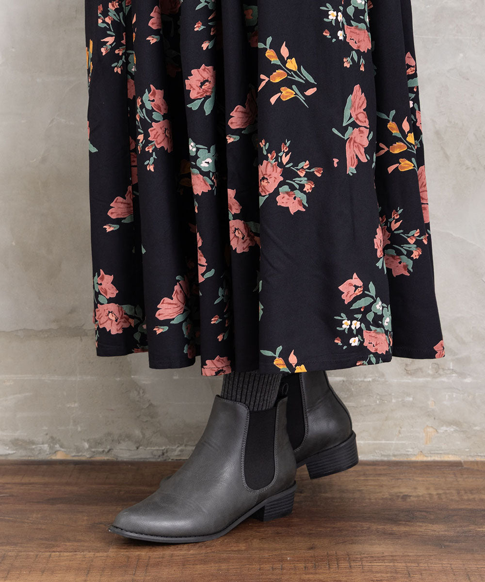 INDESIGN フラワーブーケプリントスカート