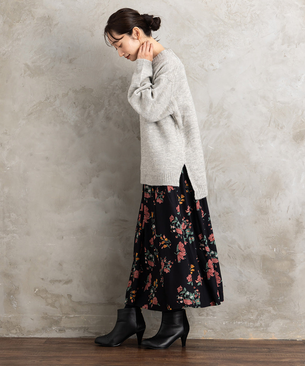 INDESIGN フラワーブーケプリントスカート