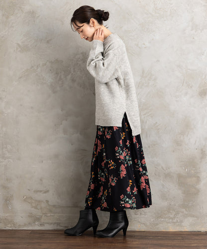 INDESIGN フラワーブーケプリントスカート