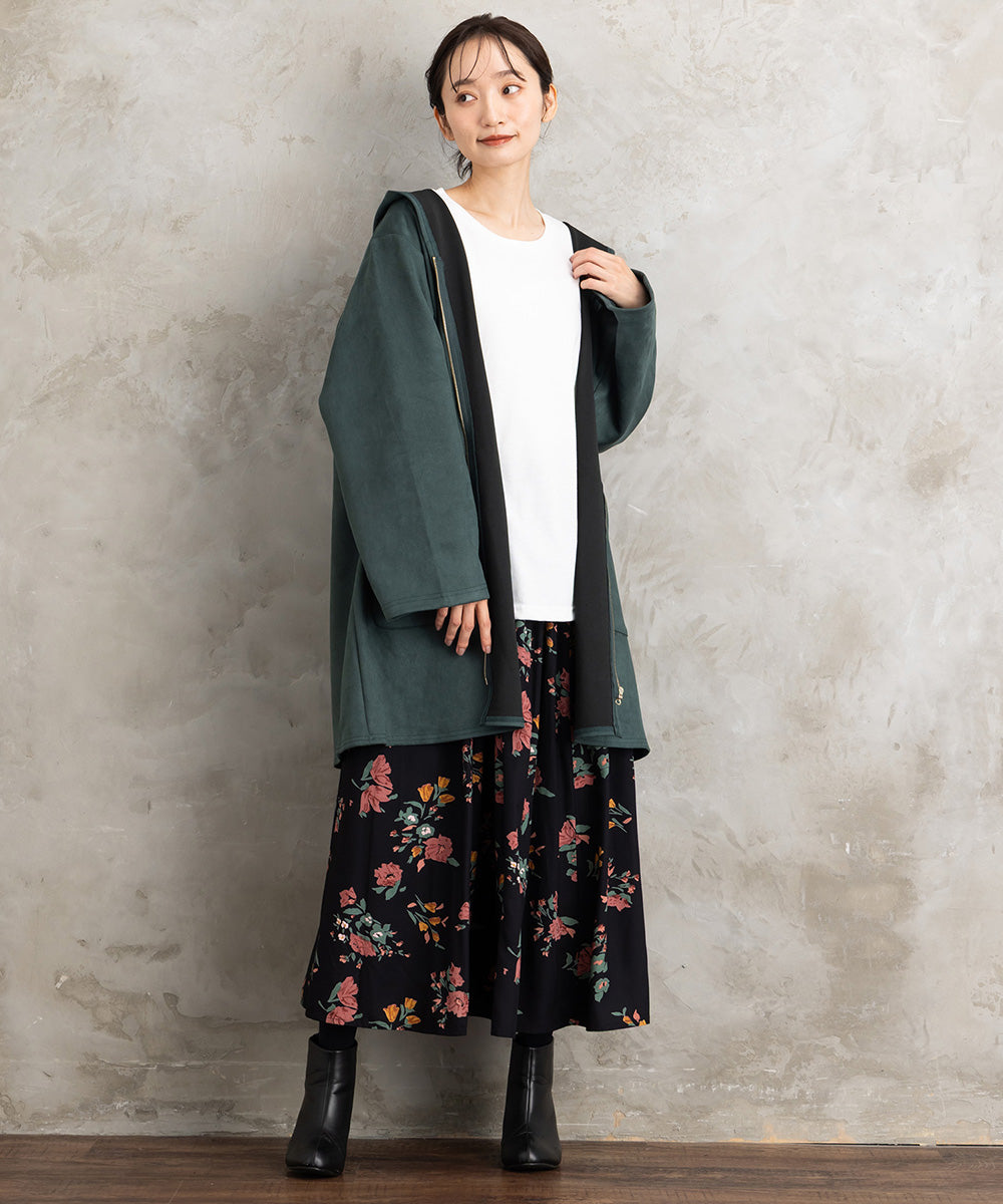 INDESIGN フラワーブーケプリントスカート