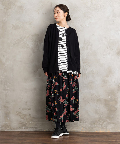 INDESIGN フラワーブーケプリントスカート