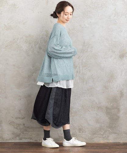 FONTLAB ライトデニムドッキングバルーンスカート