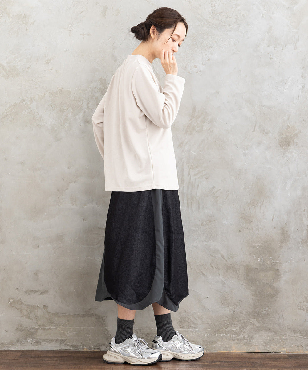 FONTLAB ライトデニムドッキングバルーンスカート