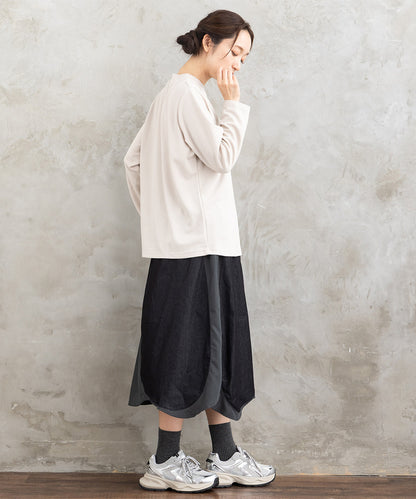 FONTLAB ライトデニムドッキングバルーンスカート