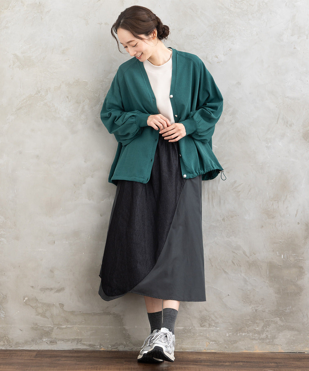 FONTLAB ライトデニムドッキングバルーンスカート