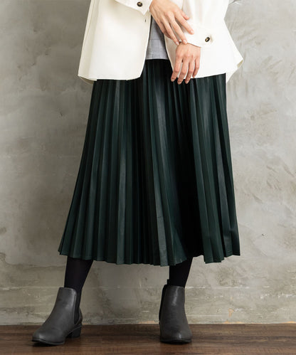 21号(6L～) レザーライクプリーツスカート